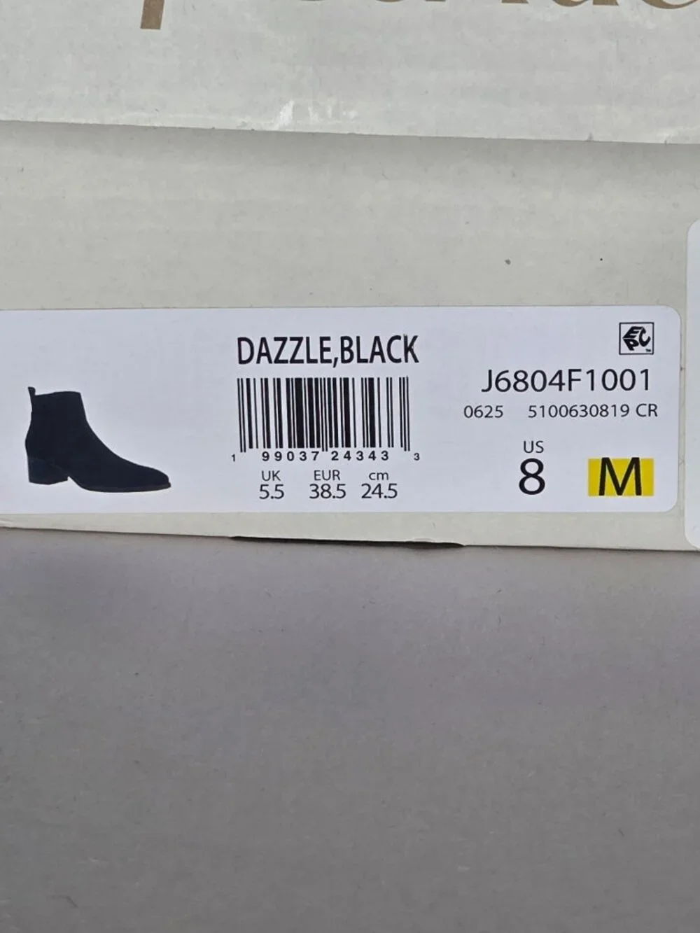 Lifestride Dazzle Almond Toe Ankle Dress Boots (Black Knit Fabric) - Size 8 M